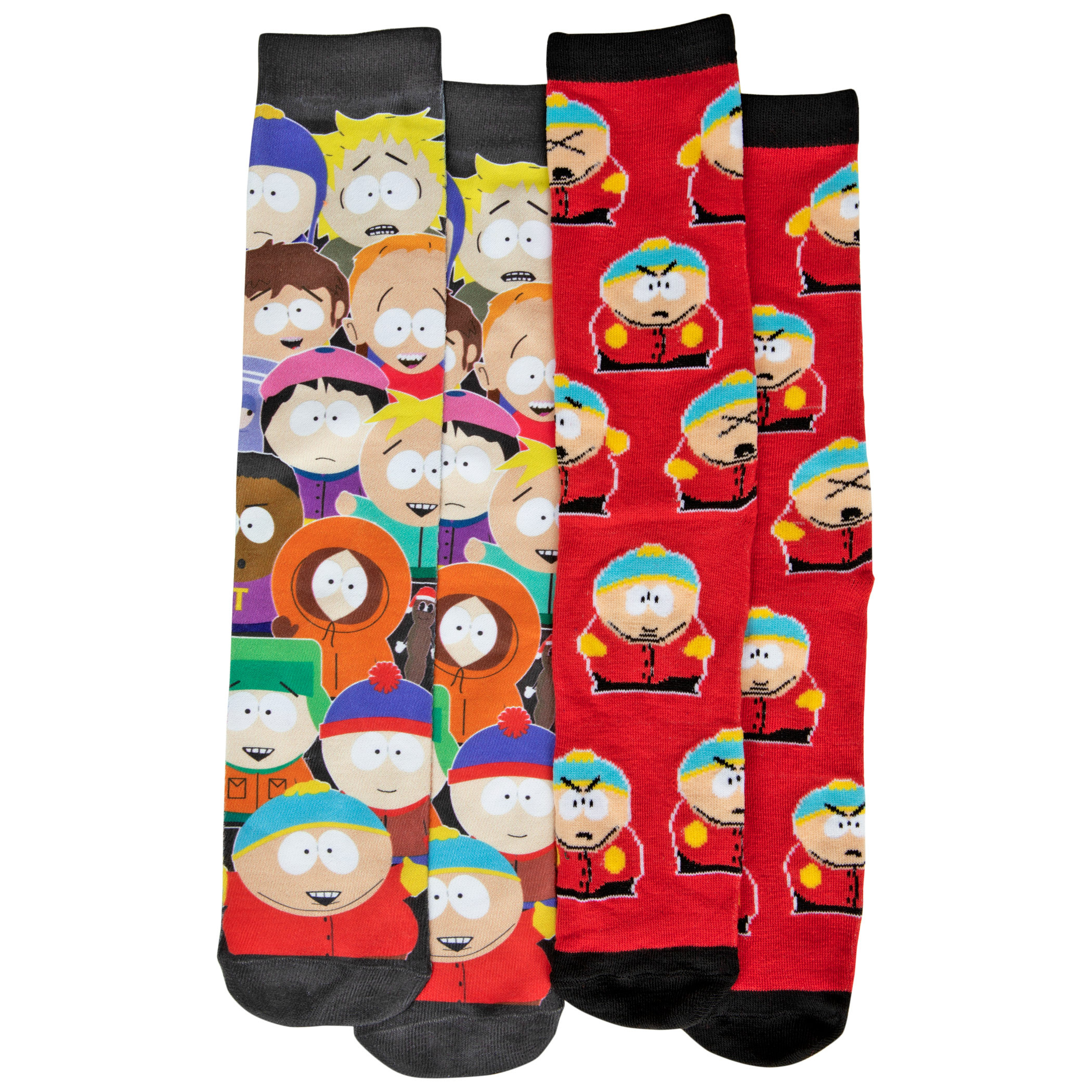 South Park Cartman and Characters All Over Sublimated 2-Pack Crew Socks